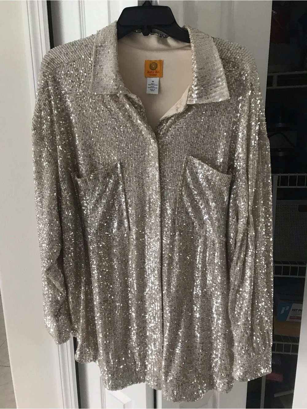 Ruby Rd. Sequin Button-Up Top Size 1X - Picture 1 of 5